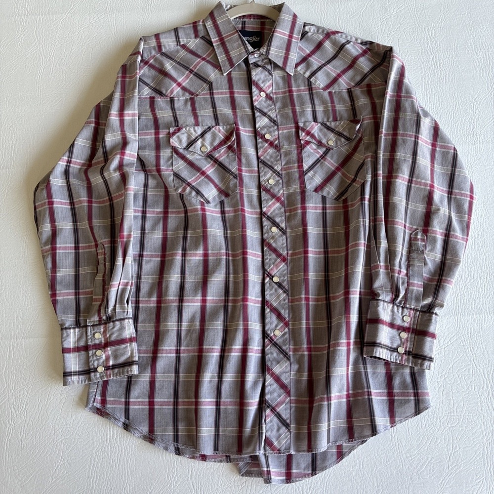 2 Shirt Mixed Lot Lg Shirt Pearl Snap Lakin Mckey Wrangler Cowboy Western Ranch - Picture 10 of 16